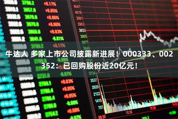 牛达人 多家上市公司披露新进展！000333、002352：已回购股份近20亿元！