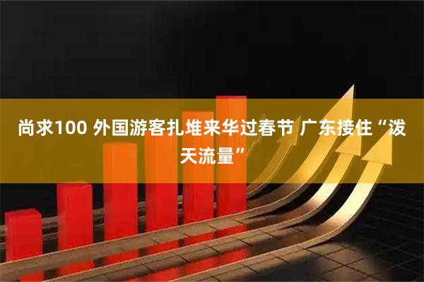 尚求100 外国游客扎堆来华过春节 广东接住“泼天流量”