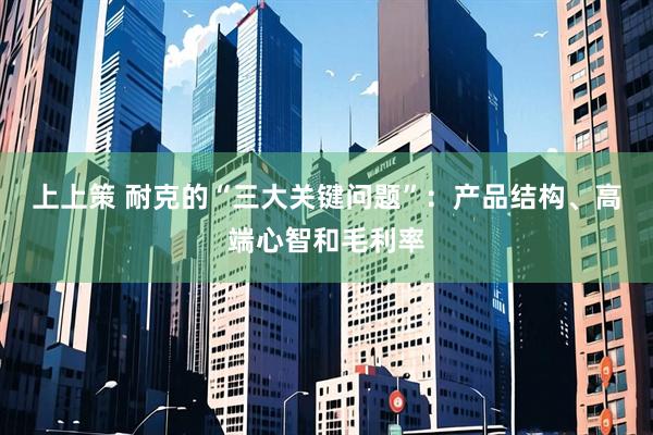 上上策 耐克的“三大关键问题”：产品结构、高端心智和毛利率