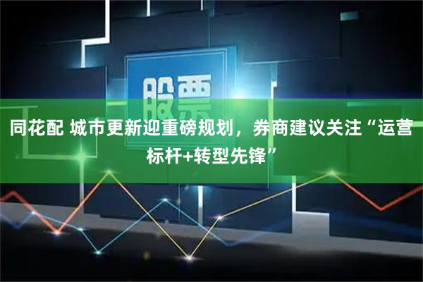 同花配 城市更新迎重磅规划，券商建议关注“运营标杆+转型先锋”